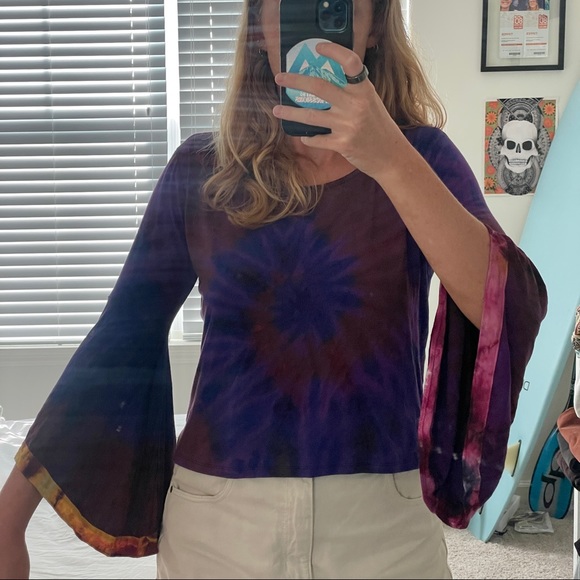 Hand Dyed Bell Sleeve Top - Picture 2 of 3